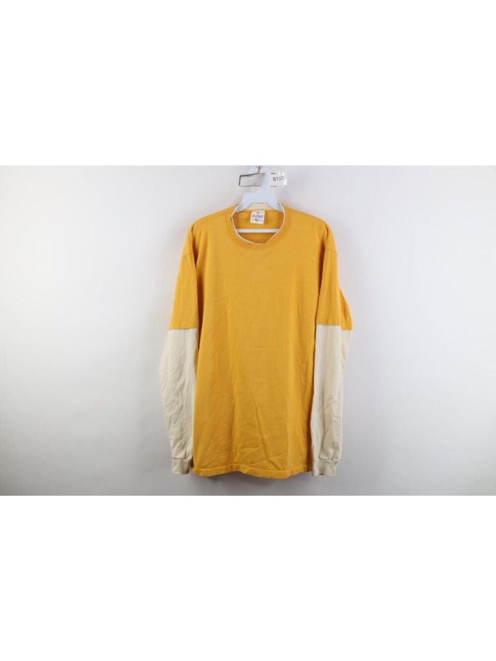 Vintage 90s Streetwear Mens Large Blank Cotton Layered Long Sleeve T-Shirt USA